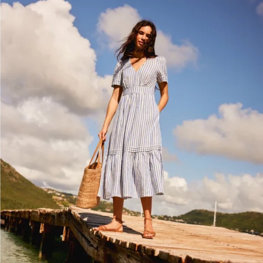 Boden Eve Linen Midi Dress